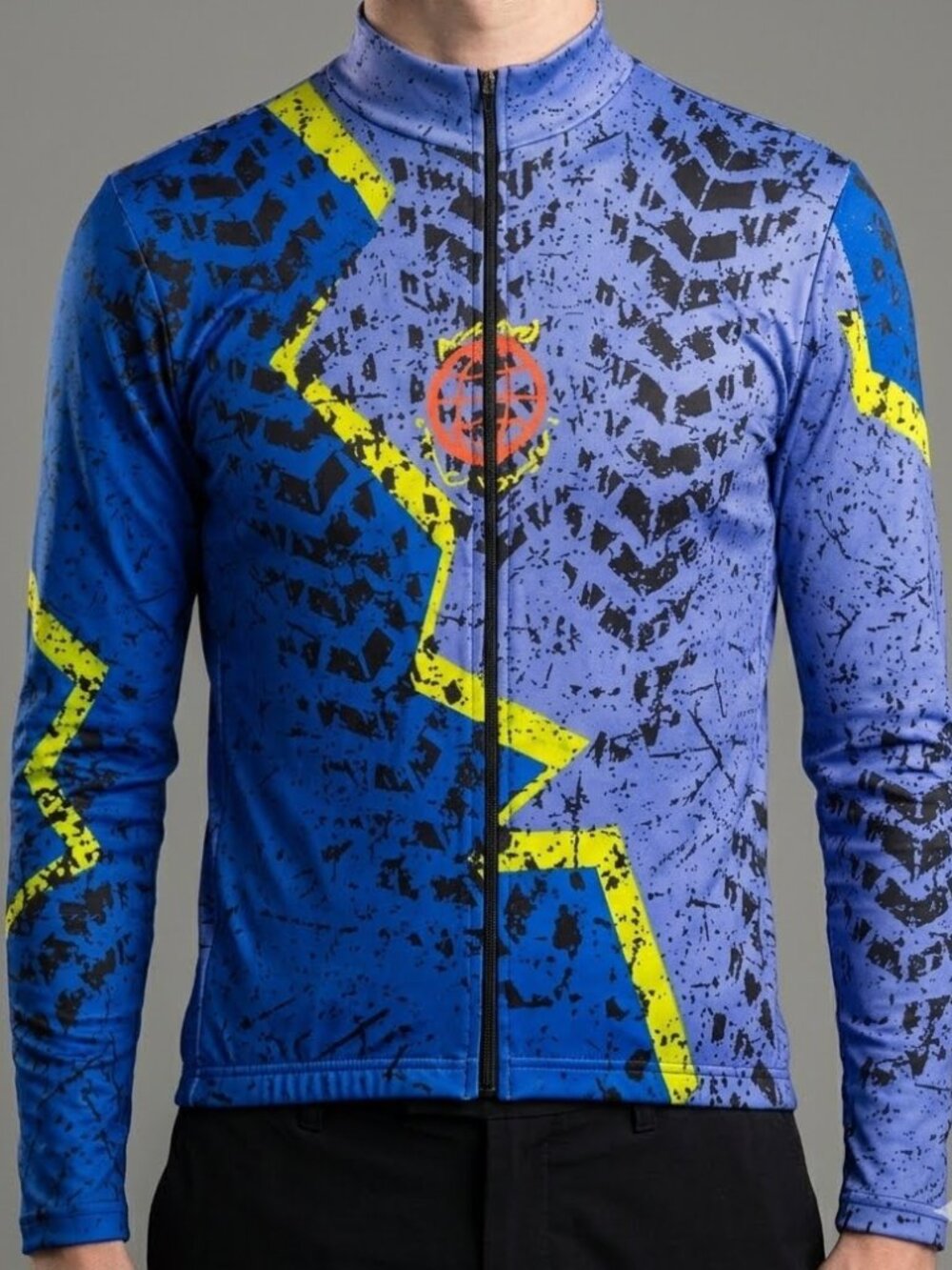 Vintage 90's Around The World Italy Made Abstract Cycling Jersey Jacket Men's M